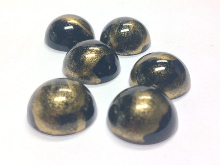 10MM Black Gold  Striate  Cab (24 pieces) Online now