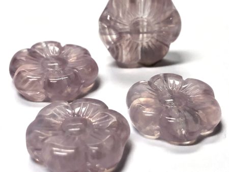 14MM Lt.Amy Quartz Glass Flower Bead (36 pieces) Online