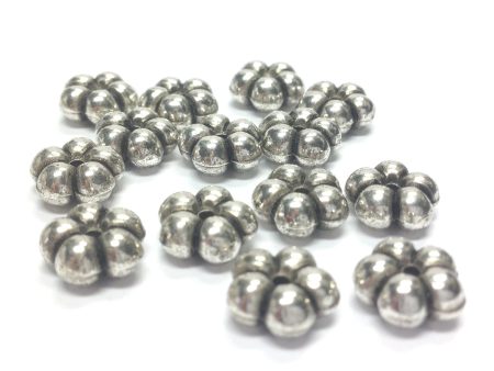 10MM Ant.Silver Flower Rondel (144 pieces) Online