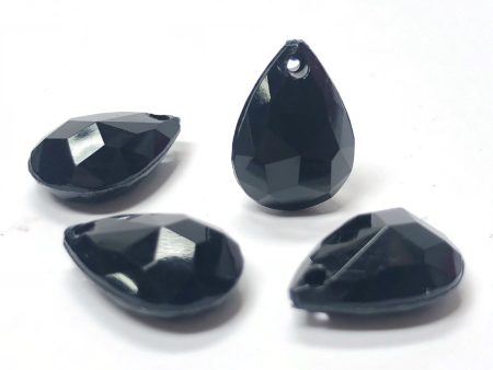 14X10MM Black Pearshape Drop (72 pieces) Discount