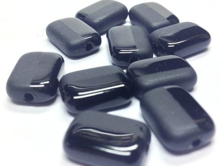 10X14MM Black Mat & Shiny Rectangle Bead (24 pieces) Online