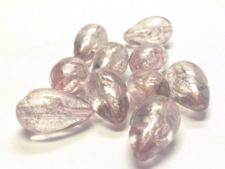 10X17MM Pink Silver Lace  Pear Beads (36 pieces) Online now