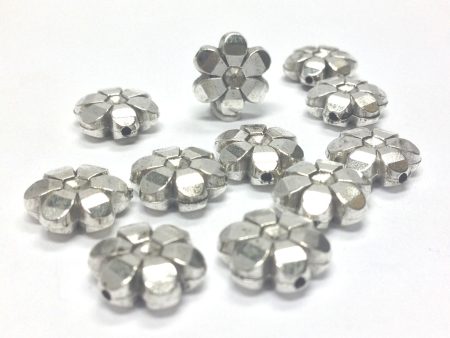 11MM Ant.Silver Flower Bead (72 pieces) Online Sale