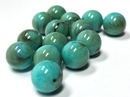 10MM Turquoise Matrix Color Round Acrylic Bead (1200 pieces) on Sale