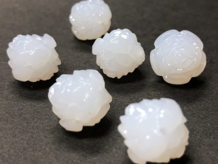 14MM White Opal Rose Flower Acrylic Bead (36 pieces) Cheap