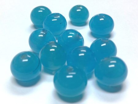 10MM Aqua Round Glass Bead (72 pieces) Online