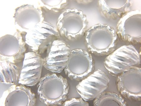 #12 Silvertone French Crimp Bead 5 Gram (~185 pieces) Online Sale