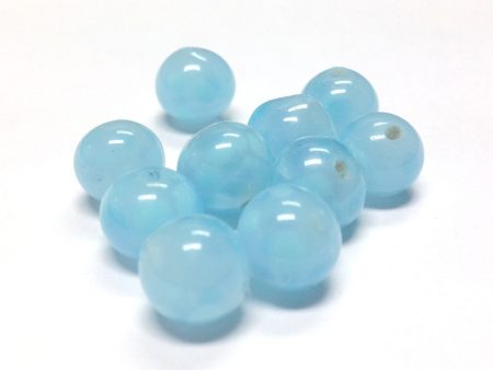 10MM Blue Spotted Glass Bead (72 pieces) Supply