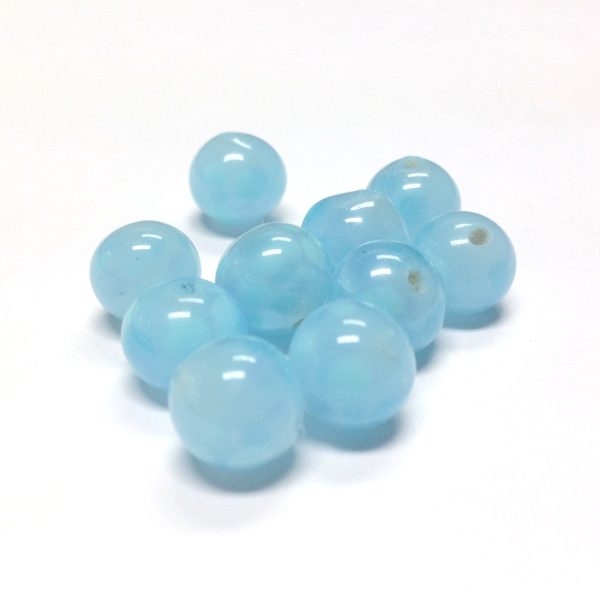 10MM Blue Spotted Glass Bead (72 pieces) Supply