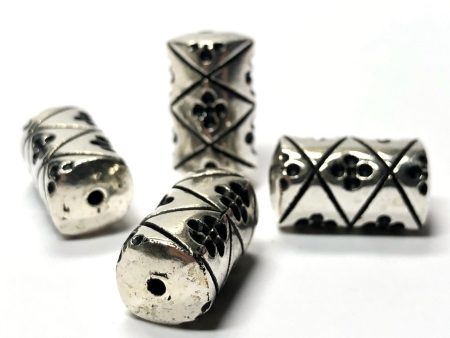 10X6MM Fancy Antique Silver Tube Bead (72 pieces) on Sale