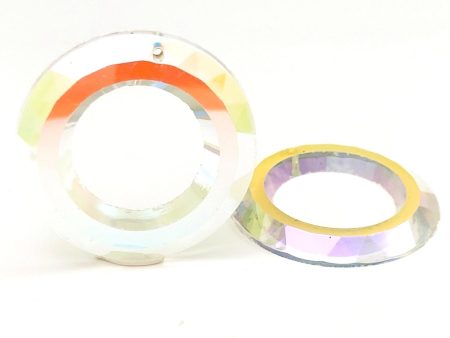 35MM Crystal Ab Faceted Flatback Ring Drop (6 pieces) Online now