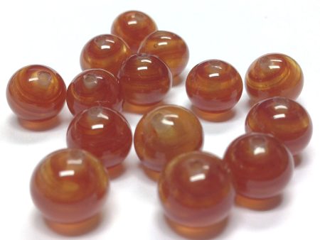 10MM Amber Topaz Round Glass Bead (72 pieces) Sale