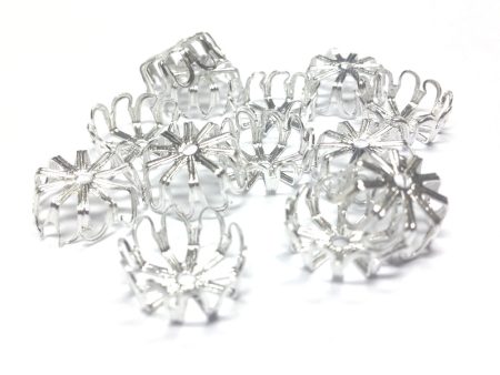 12X5MM Silvertone Filigree Cap (36 pieces) Supply