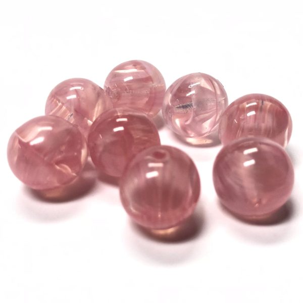 10MM Light Pink Quartz Glass Bead (36 pieces) Supply