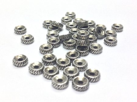 5MM Ant Silver Fancy Rondel (144 pieces) For Cheap