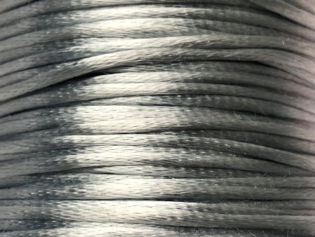 Size #2 - 3MM Silver Satin Cord (Rattail) 144 Yds For Cheap