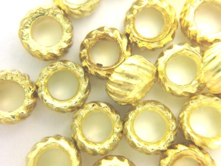 #14 Goldtone French Crimp Bead Raw Brass 50 Gram (~1450 pieces) For Sale