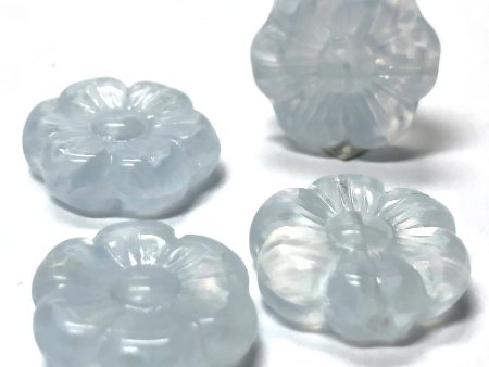 8MM Lt.Blue Quartz Glass Flower Bead (144 pieces) Online now