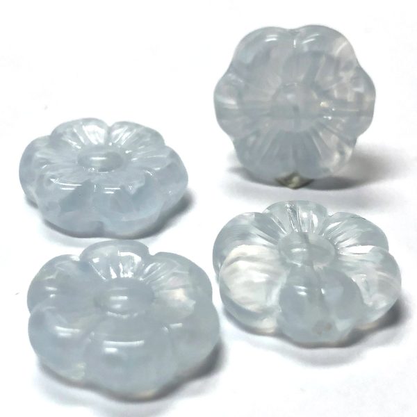 8MM Lt.Blue Quartz Glass Flower Bead (144 pieces) Online now