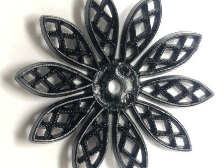 30MM Black Filigree Plastic Disc (36 pieces) Fashion