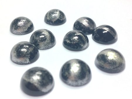 10MM Black Silver  Striate  Cab (24 pieces) on Sale