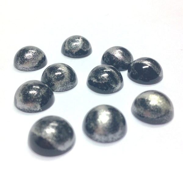 10MM Black Silver  Striate  Cab (24 pieces) on Sale