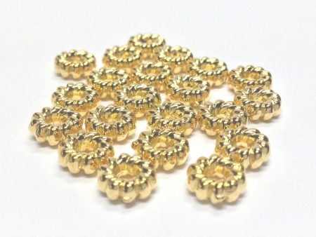 9MM Ham.Gold Fluted Rondel (144 pieces) Fashion