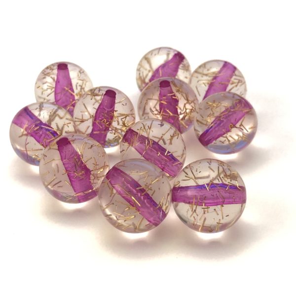 10MM Crystal Purple Gold  Spiked  Bead (144 pieces) For Sale