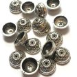 10MM Antique Silver Fancy Bead Cap (72 pieces) For Sale