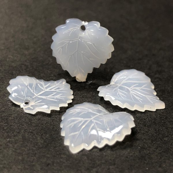 16MM White Opal Acrylic Leaf Drop (72 pieces) For Discount