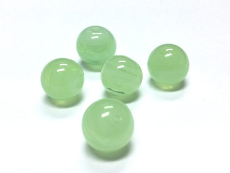 10MM Green Swirl Glass Round 1-Hole Ball (36 pieces) Sale