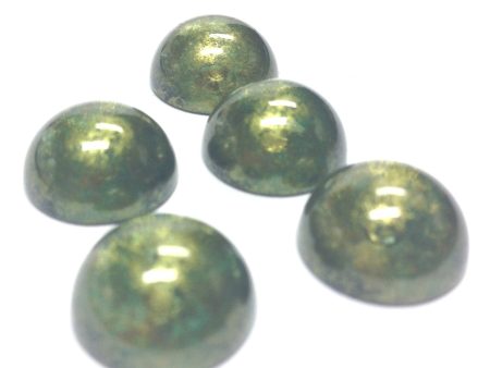 10MM Green  Gold Lace  Cab (72 pieces) Online Sale