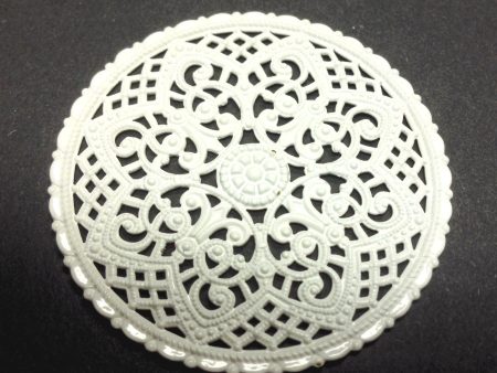 White Lacquered Brass Filigree 40MM Disc (1 piece) Online Sale