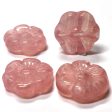 8MM Lt.Pink Quartz Glass Flower Bead (144 pieces) For Discount