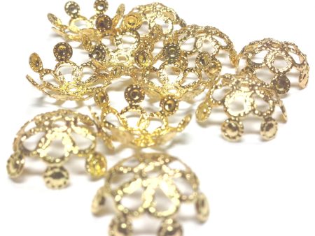 14X5.5MM Goldtone Filigree Cap (36 pieces) Fashion