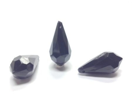 22X12MM Black Faceted Drop (72 pieces) Online