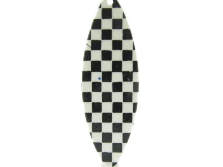 Black White Checkerboard Oval Drop (2 pieces) Online Sale