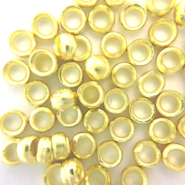 #9 Goldtone French Crimp Bead Raw Brass 25 Gram (~1500 pieces) Sale