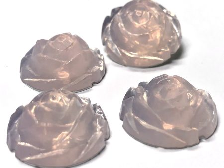 15MM Pink Opal Rose Flower Acrylic Cab Foiled (12 pieces) Sale