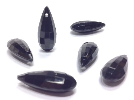 22X9MM Black Faceted Drop (36 pieces) For Discount