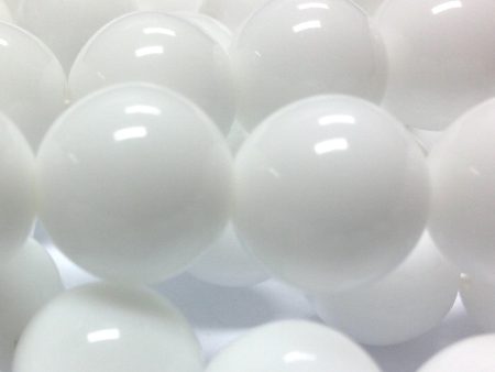 10MM White Round Glass Beads (80 pieces) For Discount