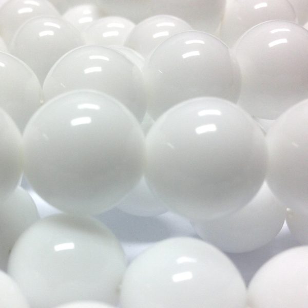 10MM White Round Glass Beads (80 pieces) For Discount