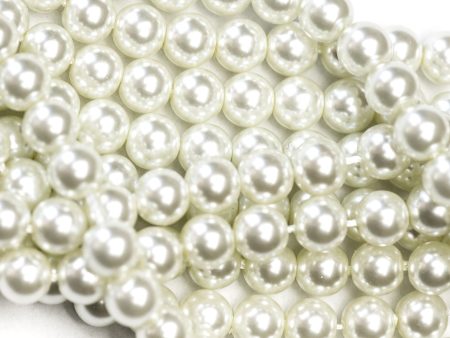 3MM White Glass Pearls 16  (1 dozen strands) For Sale