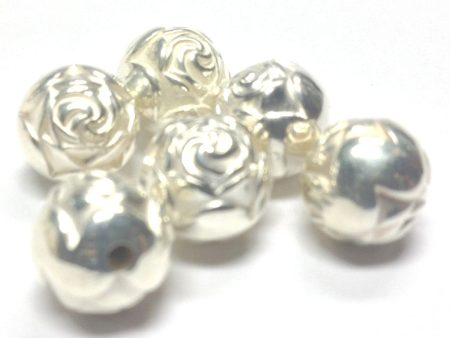 9MM Silver Rosebud Bead (105 pieces) Fashion