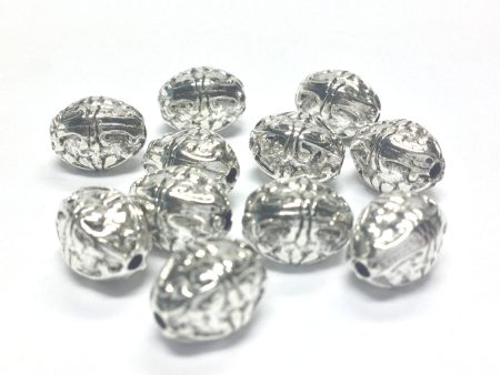 10X8MM Antique Silver Oval Bead (36 pieces) Online