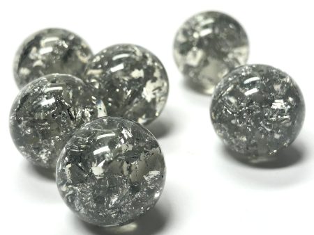 14MM Silver  Lame  Round Beads (12 pieces) For Discount