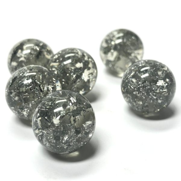 14MM Silver  Lame  Round Beads (12 pieces) For Discount