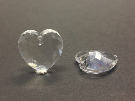 18MM Crystal Faceted Heart Drop (24 pieces) Sale