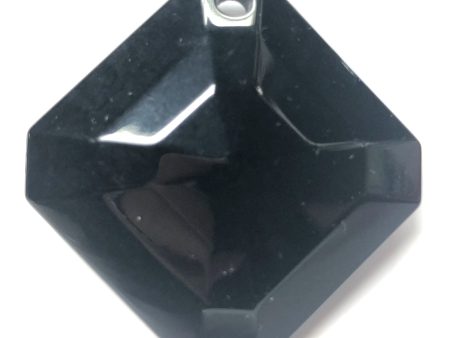 52X52MM Black Faceted Diamond Drop (1 piece) Online Sale