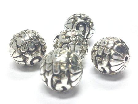 14MM Ant. Silver Scarabee Bead (24 pieces) Supply